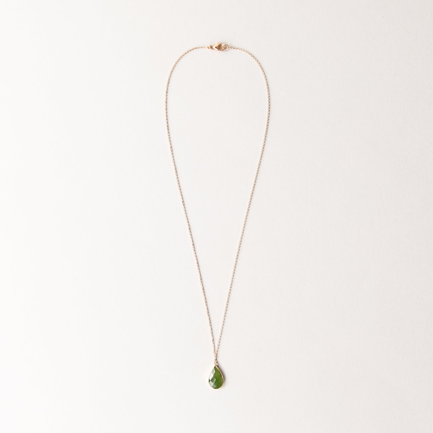 CHARMED PEAR GREEN JADE CHARM NECKLACE