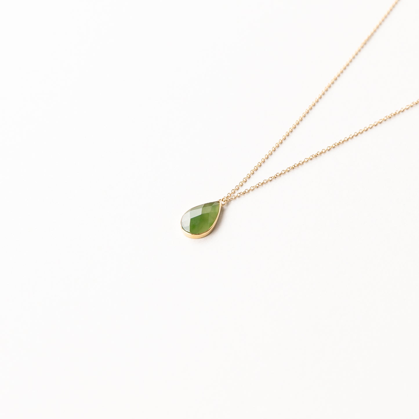 CHARMED PEAR GREEN JADE CHARM NECKLACE