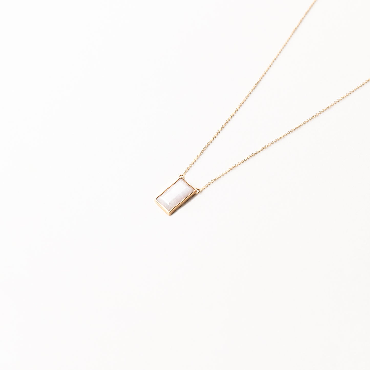 CHARMED BAGUETTE LAVENDER JADE CHARM NECKLACE