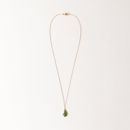 CHARMED PEAR GREEN JADE CHARM NECKLACE