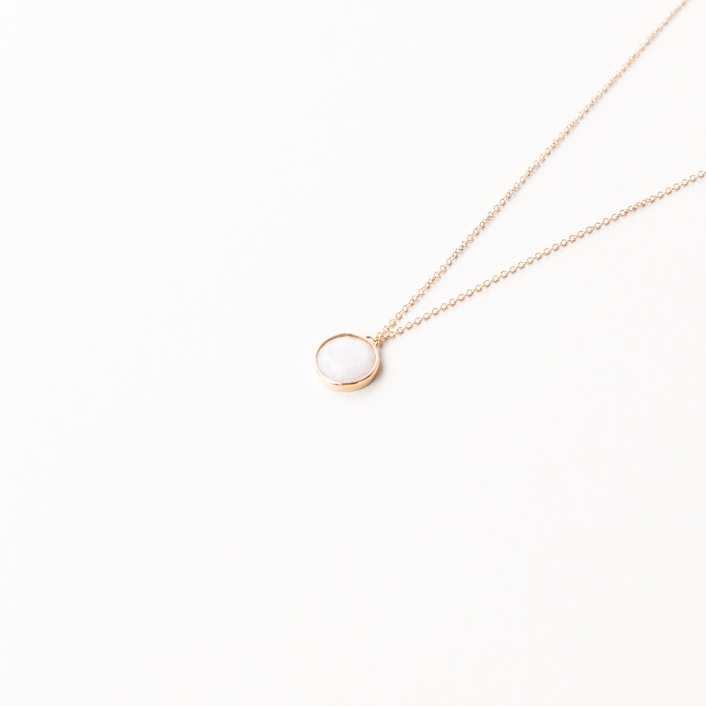 CHARMED ROUND LAVENDER JADE CHARM NECKLACE