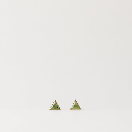 CHARMED TRILLION GREEN JADE STUD EARRINGS