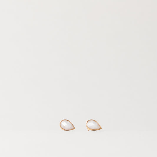CHARMED PEAR LAVENDER JADE STUD EARRINGS