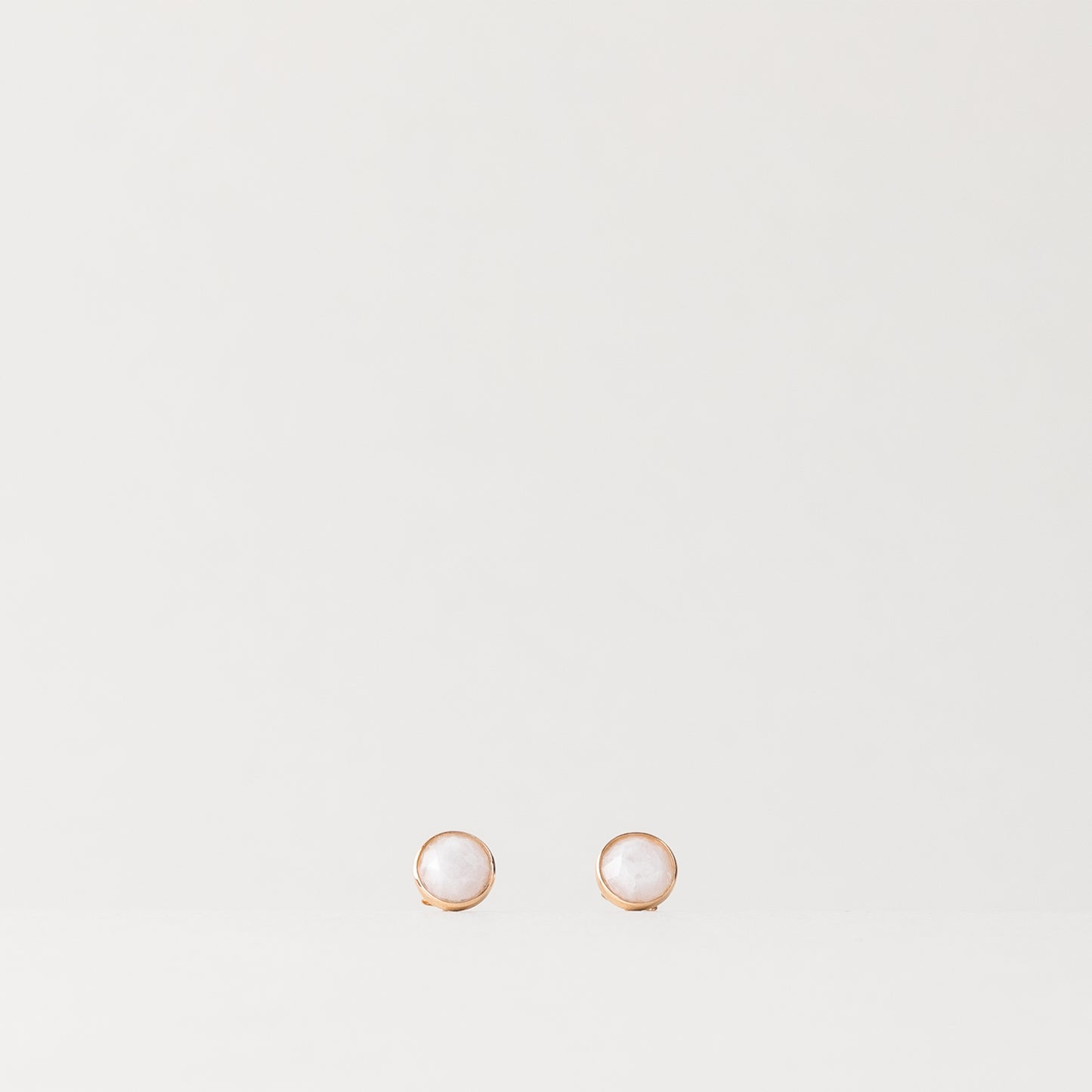 CHARMED ROUND LAVENDER JADE STUD EARRINGS