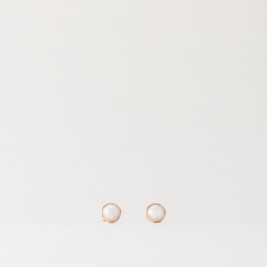 CHARMED ROUND LAVENDER JADE STUD EARRINGS