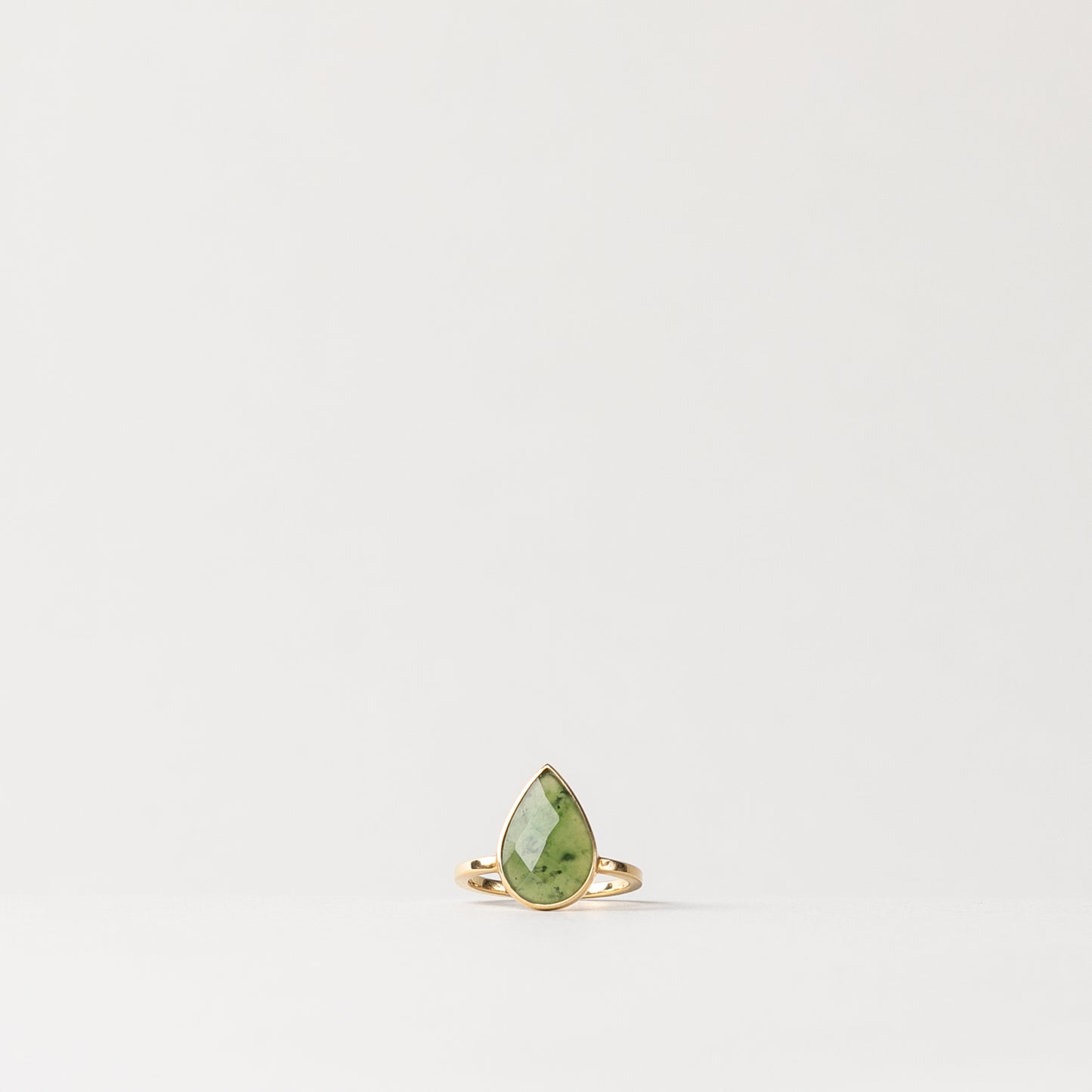 CHARMED PEAR GREEN JADE RING