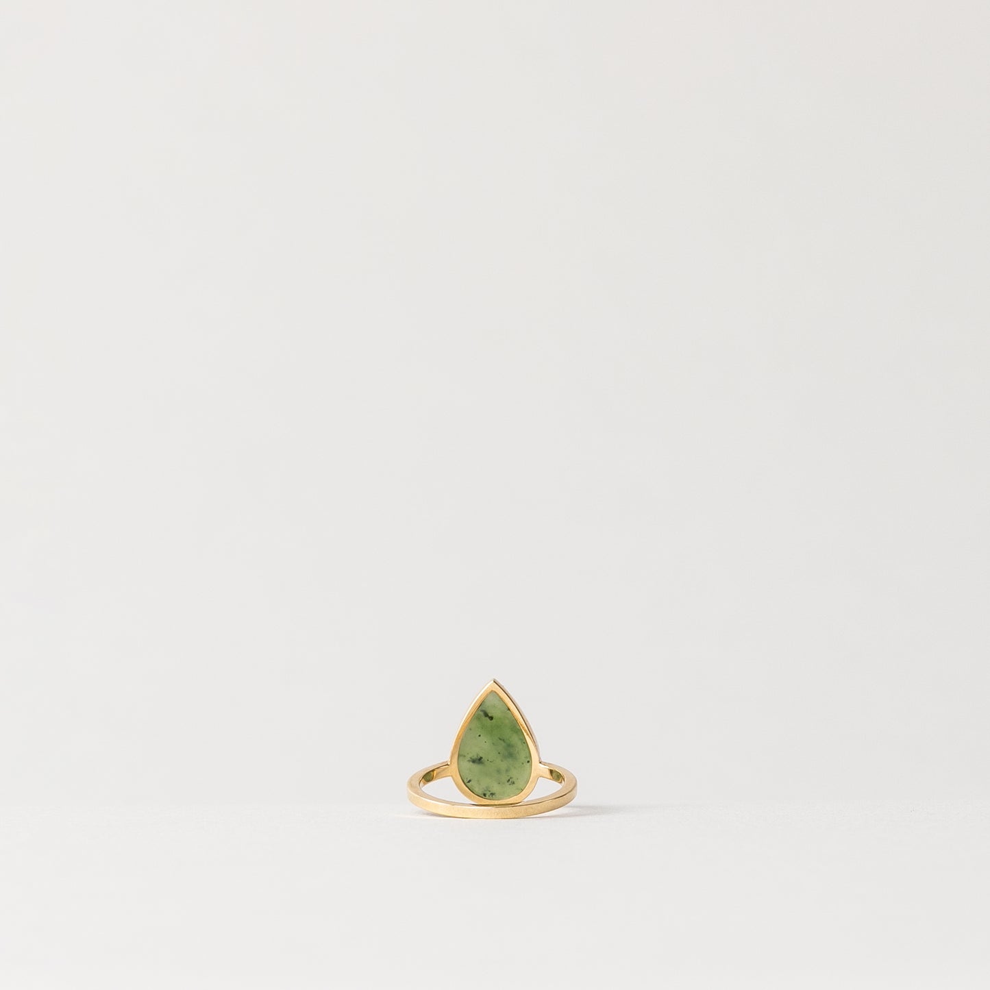 CHARMED PEAR GREEN JADE RING