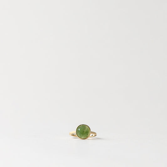 CHARMED ROUND GREEN JADE RING