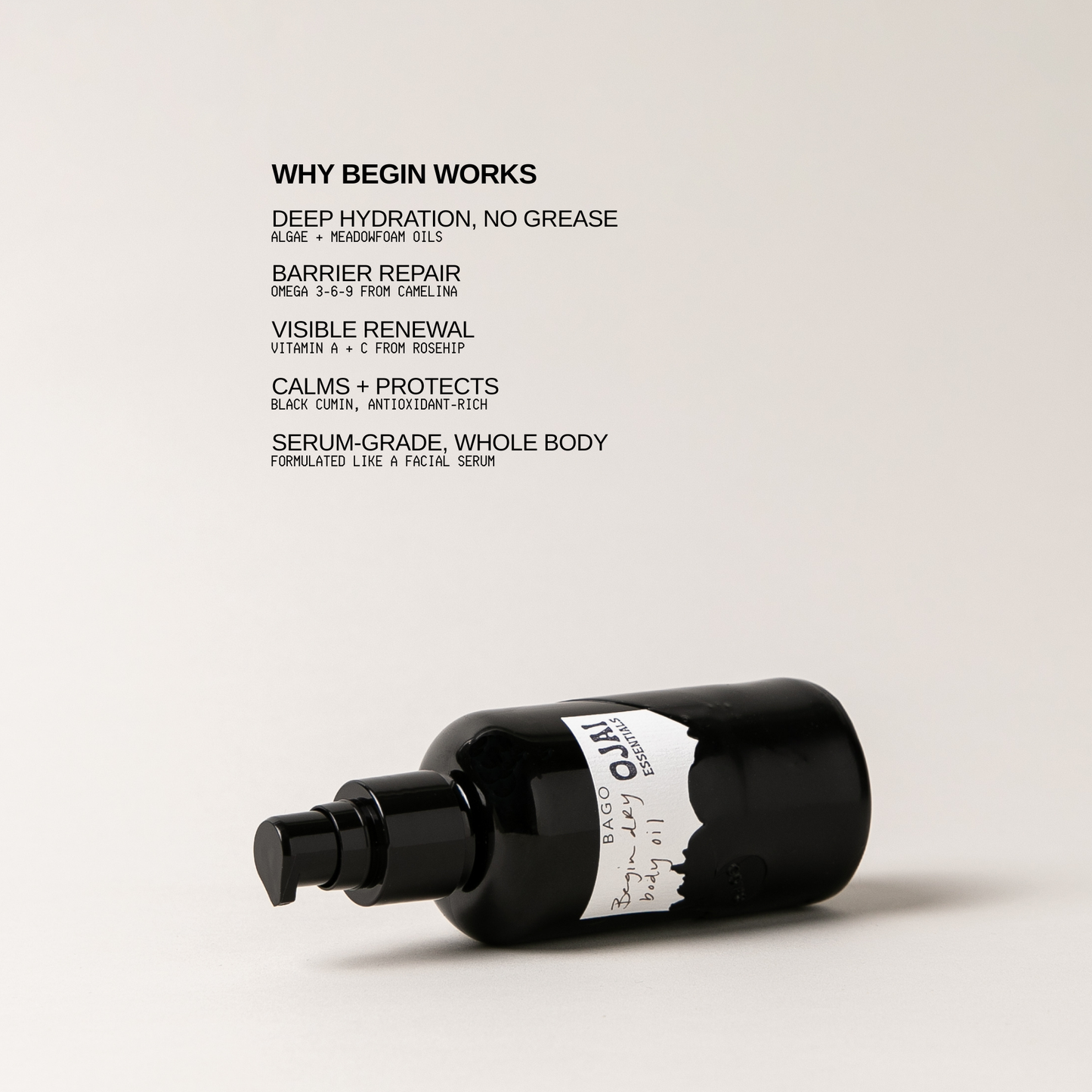 OJAI ESSENTIALS X BAGO | BEGIN DRY BODY OIL